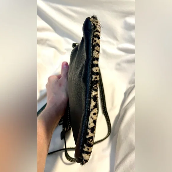 *NWT* Myra Bag Faux Snakeskin Print & Black Cowhide Leather - Small Crossbody - Picture 5 of 7